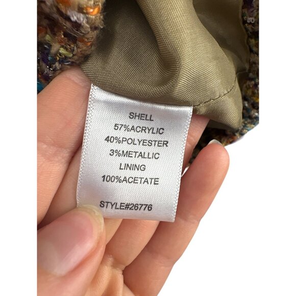 TravelSmith Women's Jacket Size 16 Multicolor Tweed Blazer Coat Business Casual - Picture 5 of 7